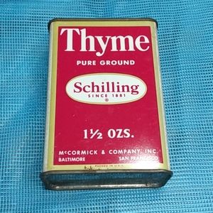 Vintage Schilling Thyme Full Spice Tin